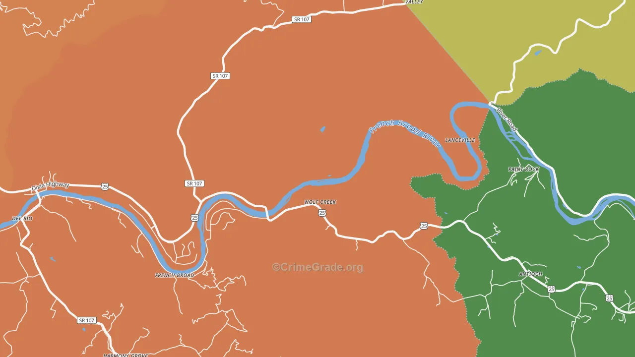 Wolf Creek, TN Map of Murder Rates