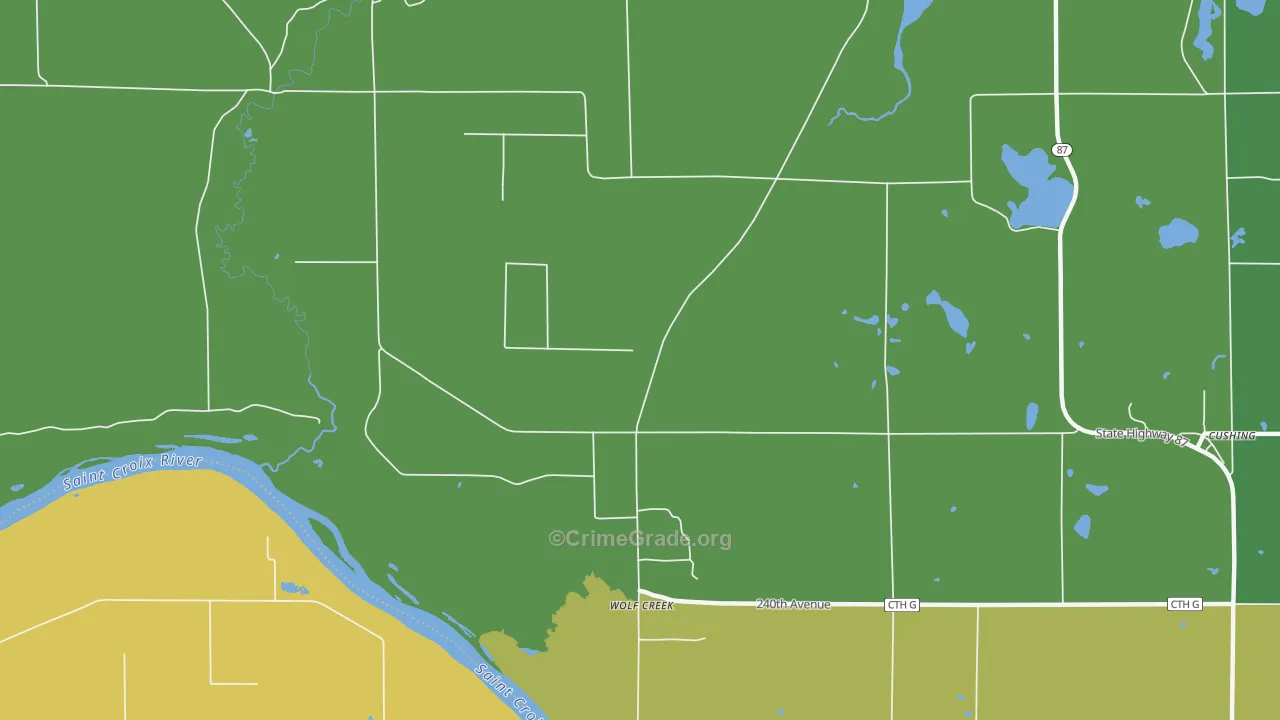 Wolf Creek, WI Map of Murder Rates