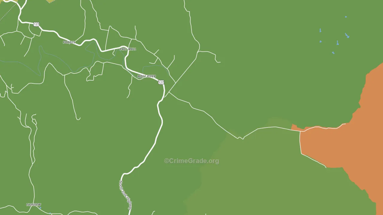 Wolf River, TN Map of Murder Rates
