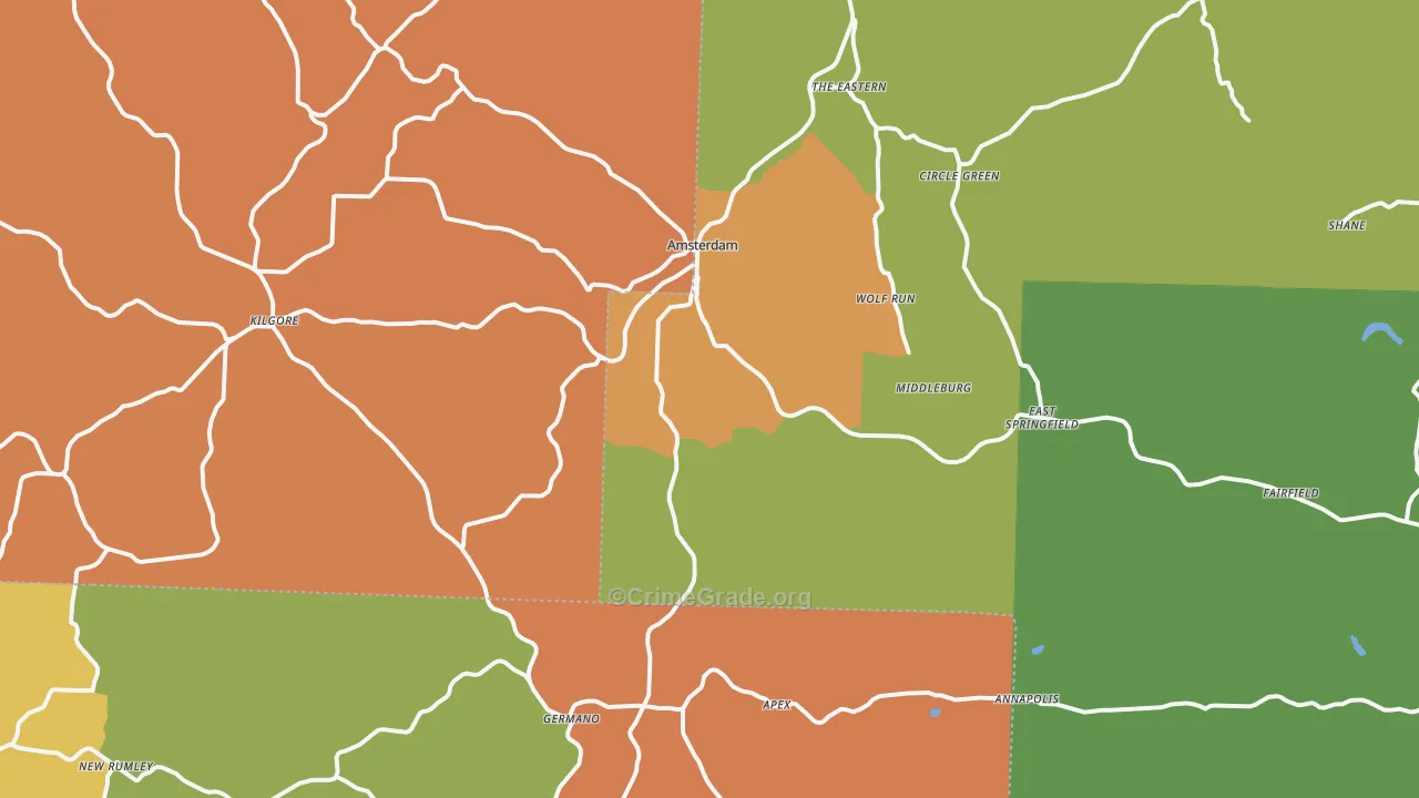 Wolf Run, OH Map of Murder Rates