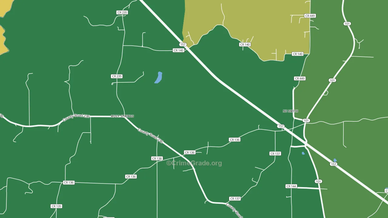 Wolf Springs, AL Map of Murder Rates
