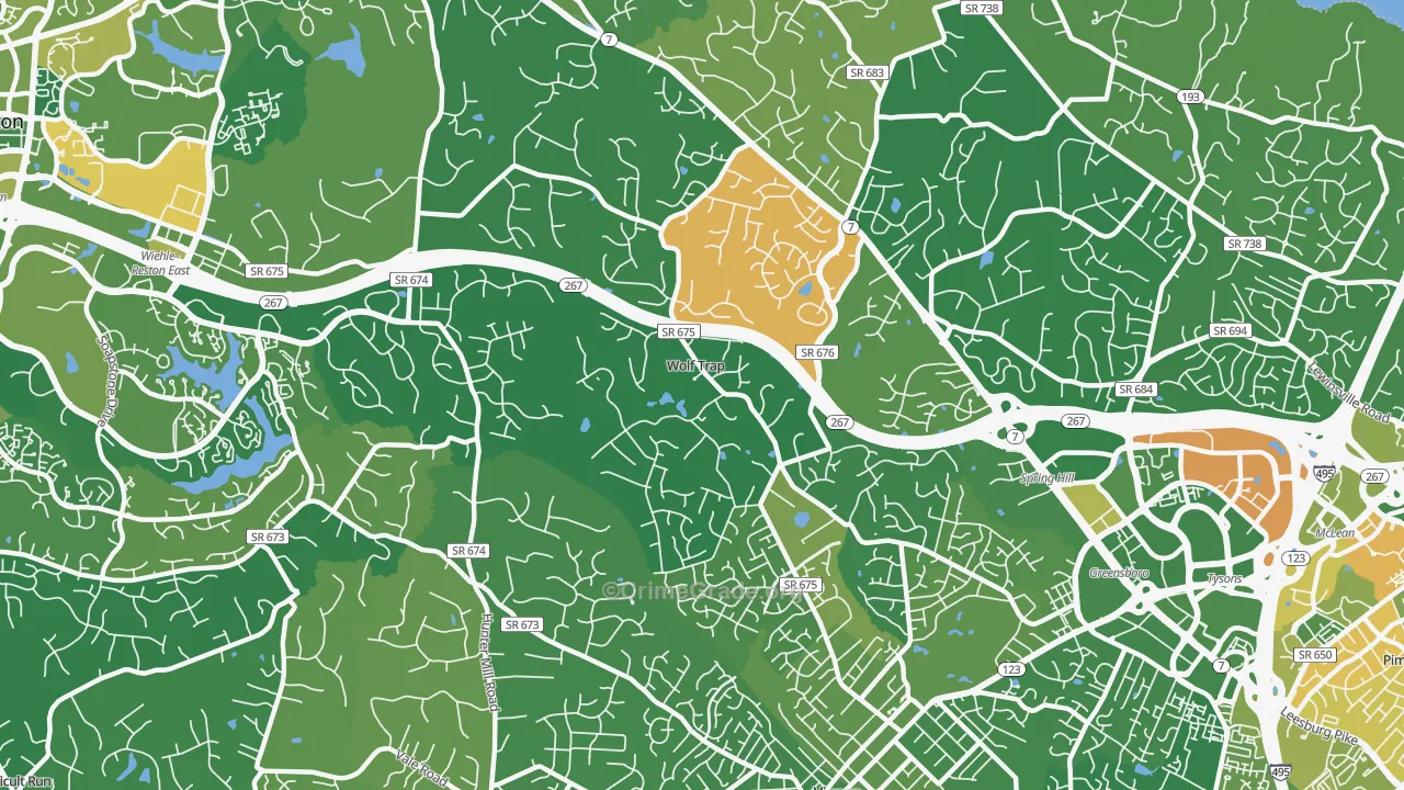 Wolf Trap, VA Map of Murder Rates