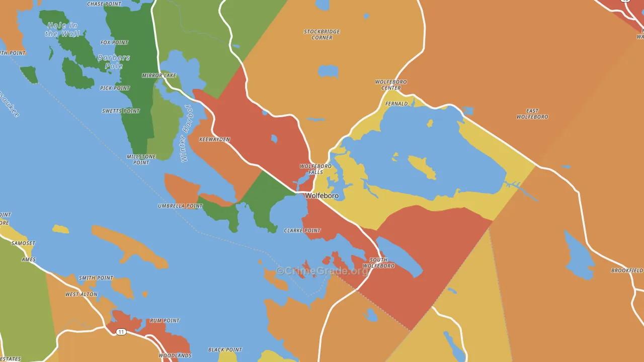Wolfeboro Falls, NH Map of Murder Rates