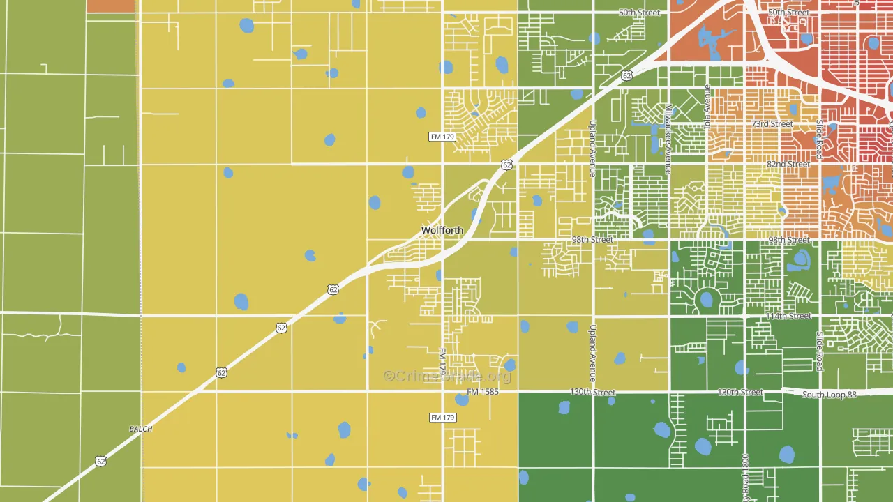 Wolfforth, TX Map of Murder Rates