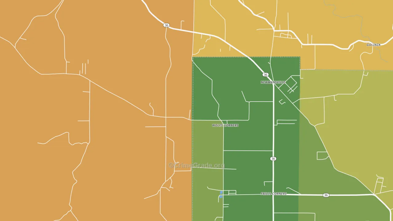 Wolfs Corner, PA Map of Murder Rates