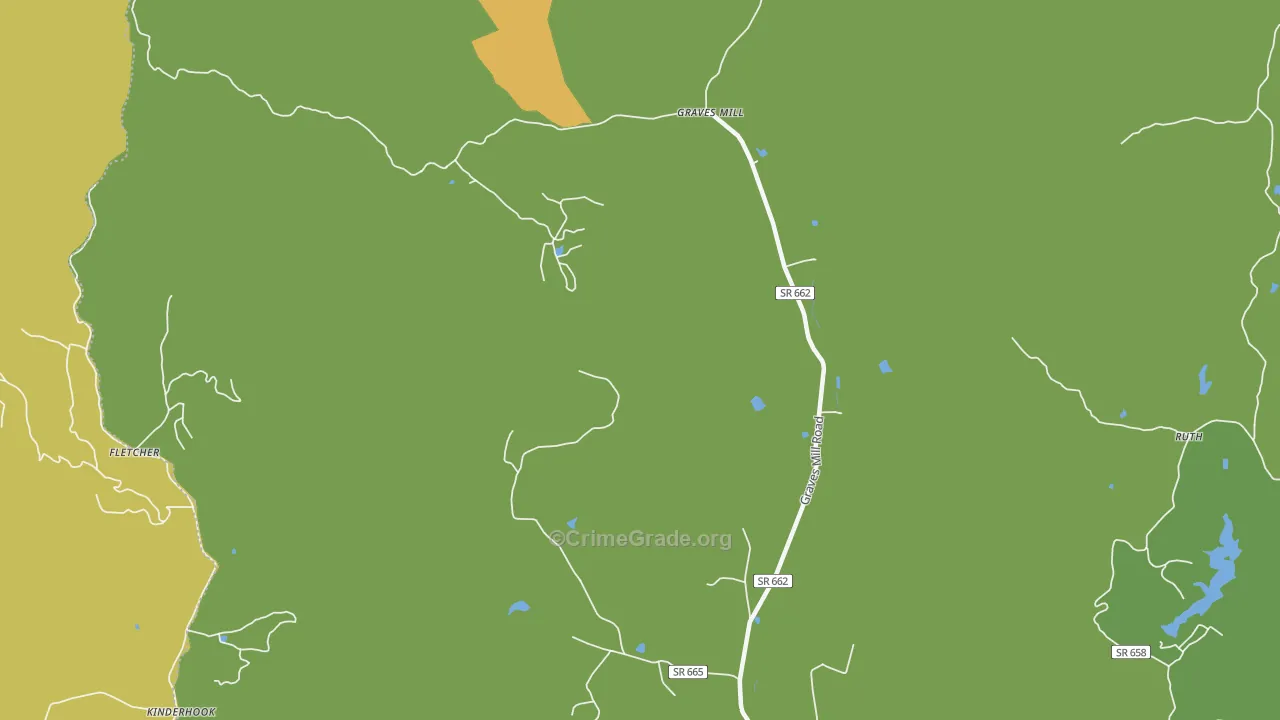 Wolftown, VA Map of Murder Rates