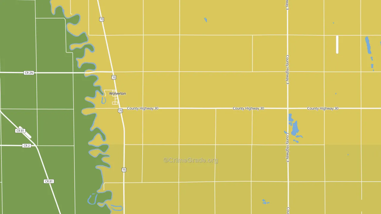 Wolverton, MN Map of Murder Rates