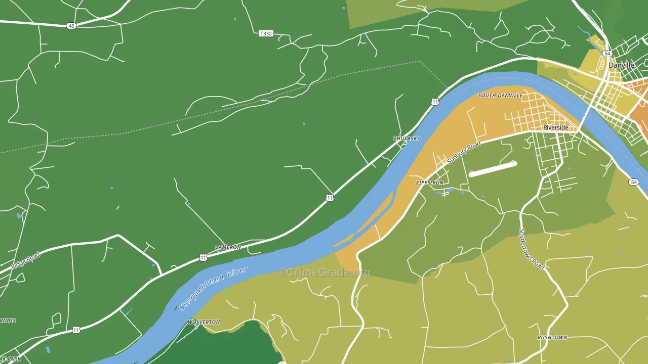 Wolverton, PA Map of Murder Rates