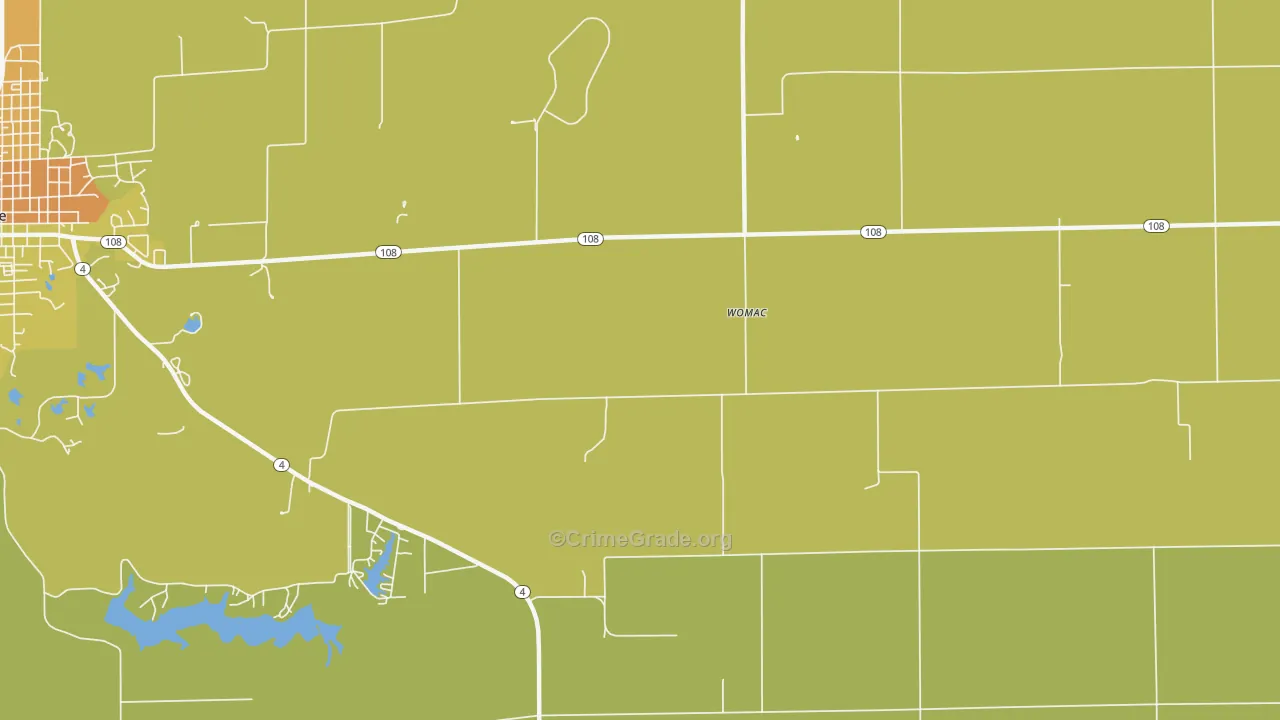 Womac, IL Map of Murder Rates