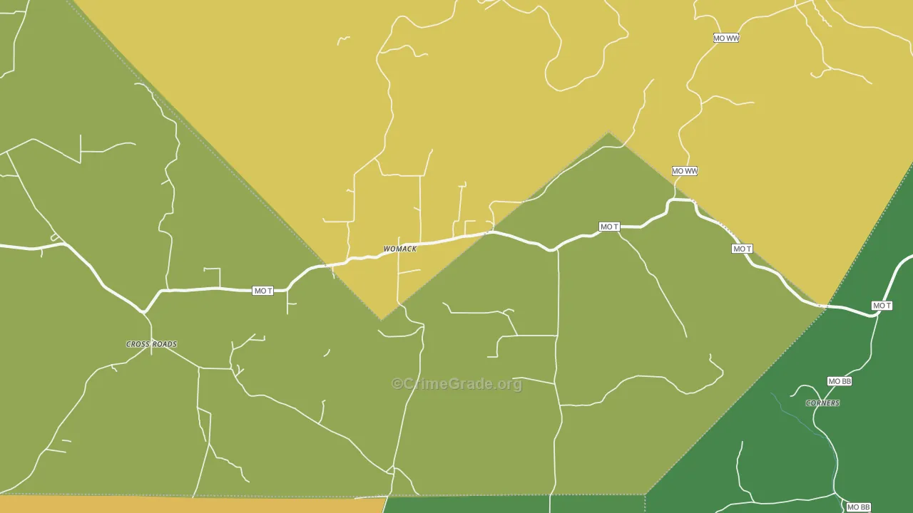 Womack, MO Map of Murder Rates