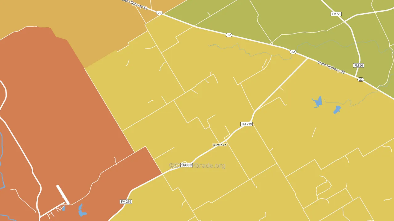 Womack, TX Map of Murder Rates