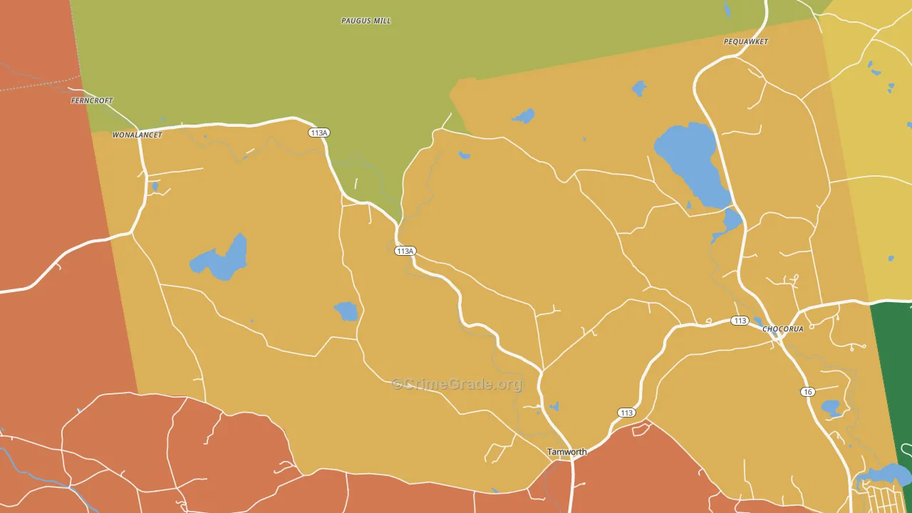 Wonalancet, NH Map of Murder Rates