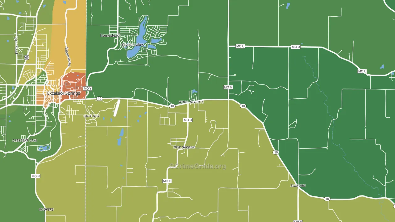 Wood Heights, MO Map of Murder Rates