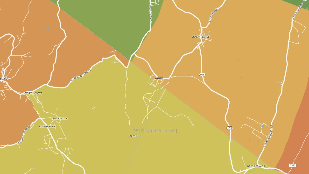 Wood, PA Map of Murder Rates