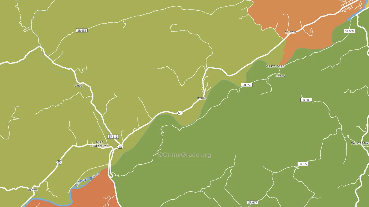 Wood, VA Map of Murder Rates