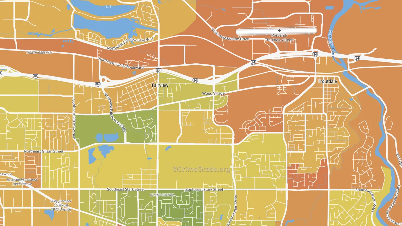 Wood Village, OR Map of Murder Rates