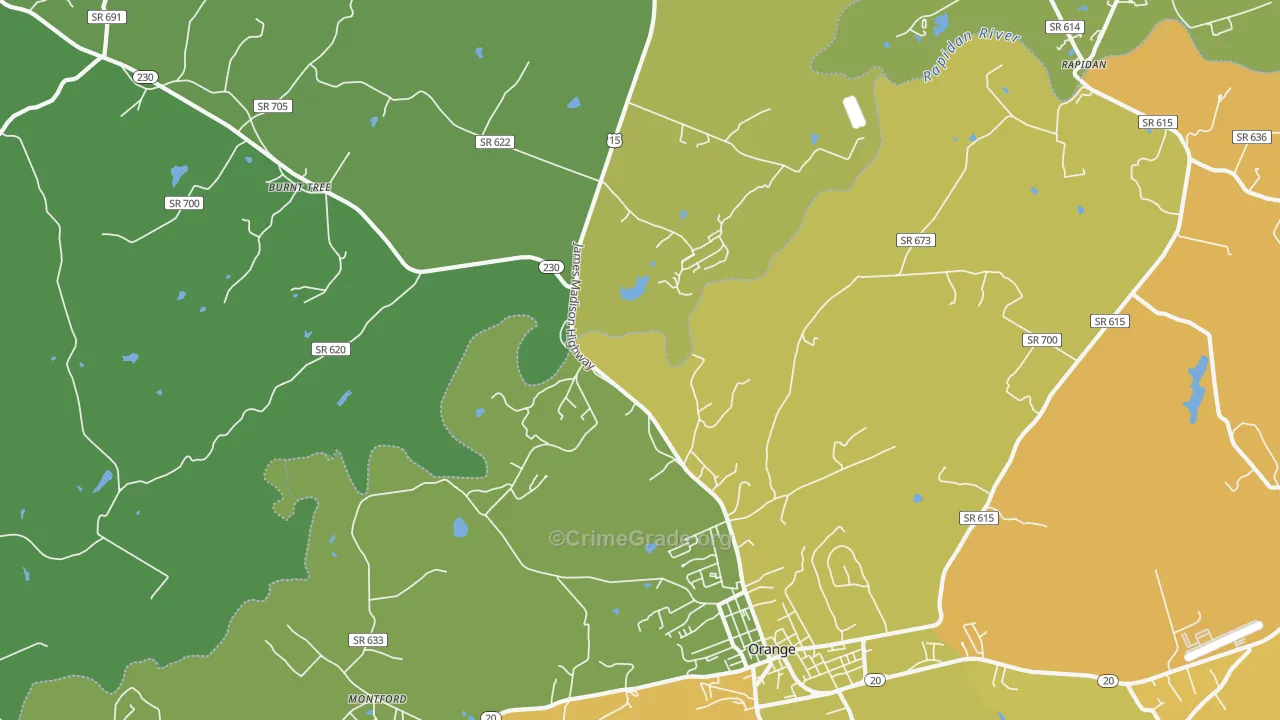 Woodberry Forest, VA Map of Murder Rates