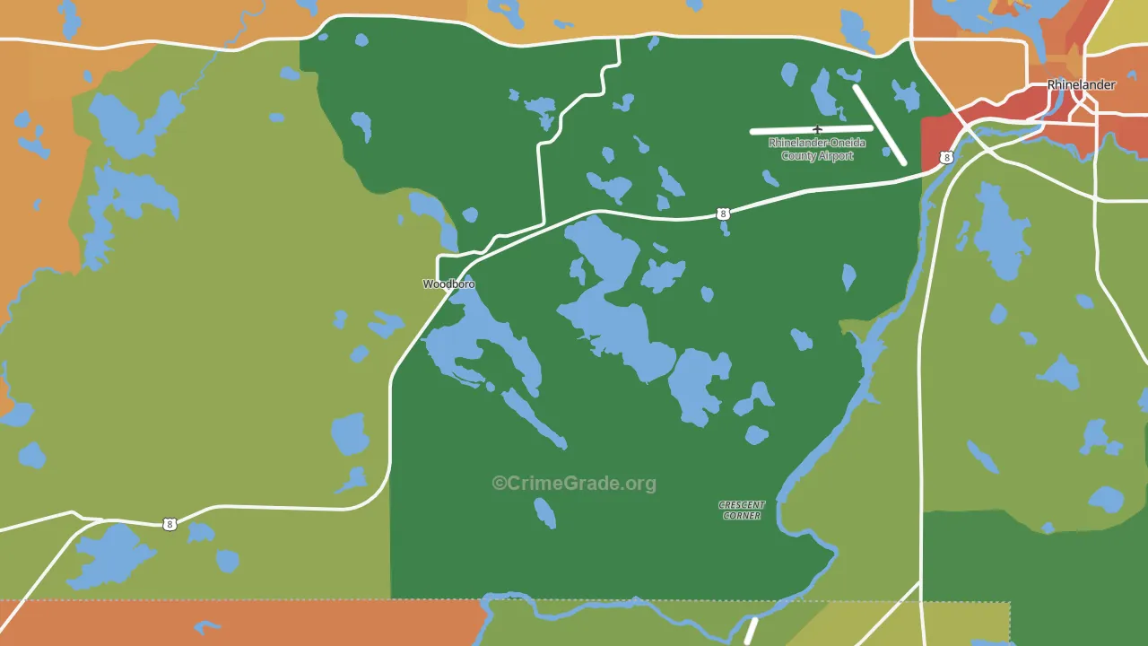 Woodboro, WI Map of Murder Rates