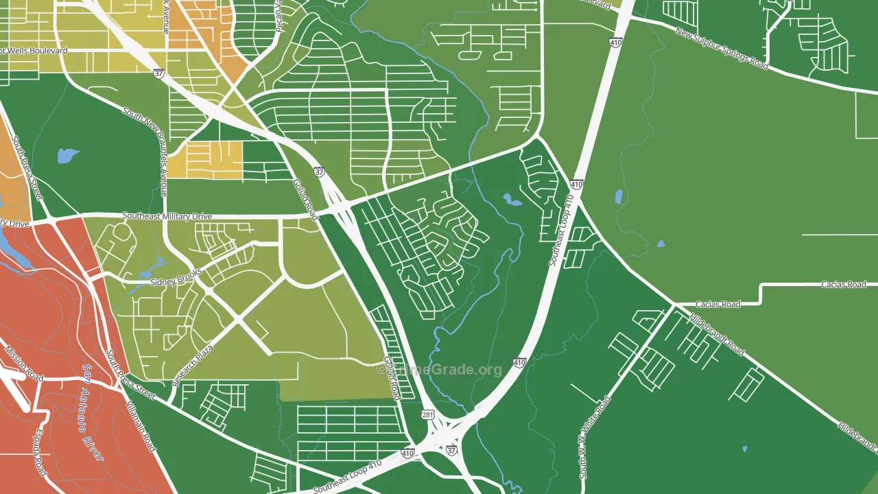 Woodbridge at Monte Viejo, San Antonio, TX Map of Murder Rates