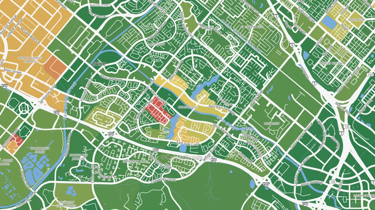 Woodbridge, Irvine, CA Map of Murder Rates