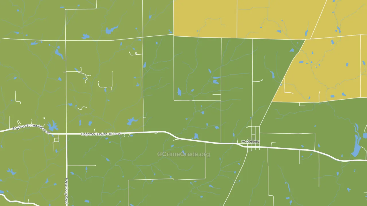 Woodburn, IL Map of Murder Rates