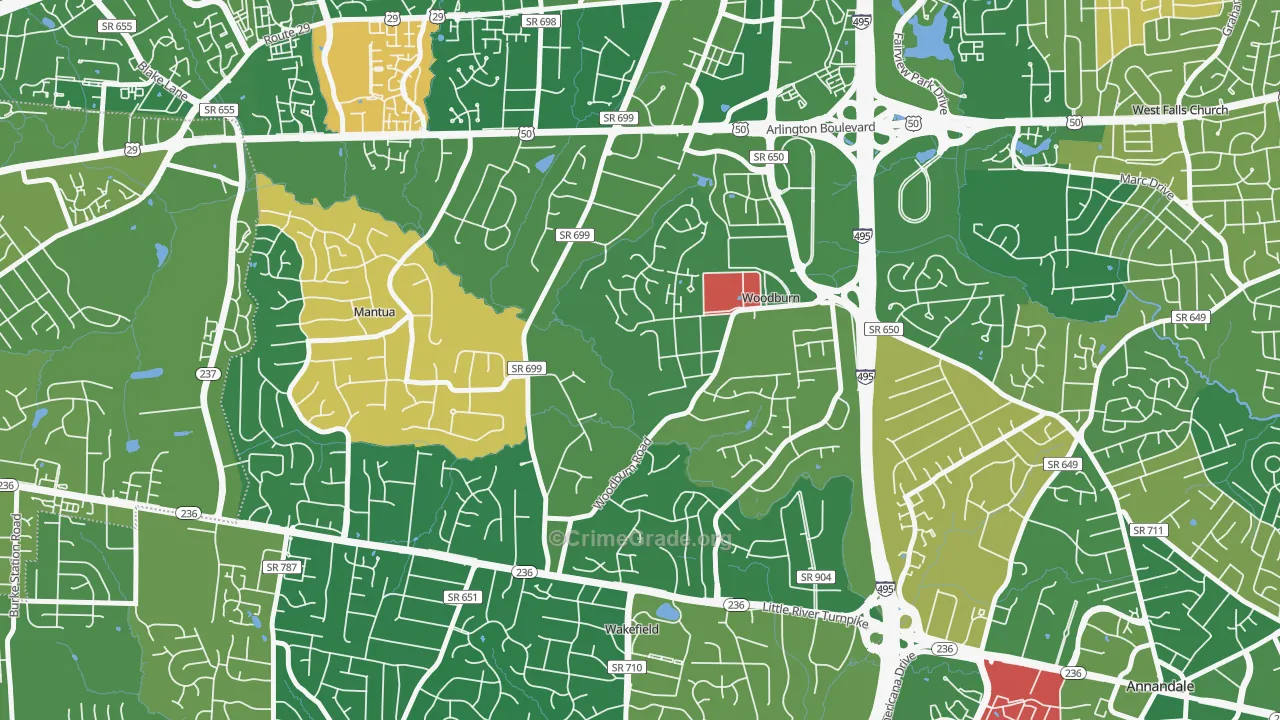 Woodburn, VA Map of Murder Rates