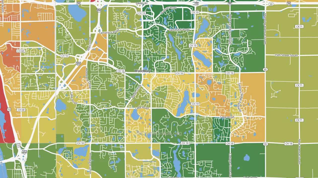 Woodbury, MN Map of Murder Rates