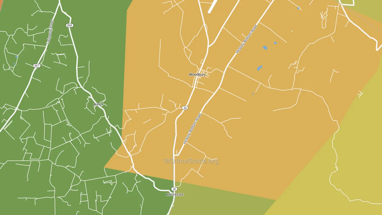 Woodbury, PA Map of Murder Rates