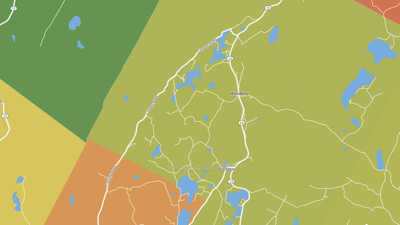 Woodbury, VT Map of Murder Rates