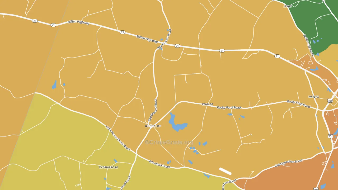 Woodcliff, GA Map of Murder Rates