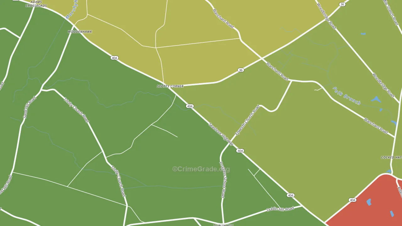 Woodenhawk, DE Map of Murder Rates