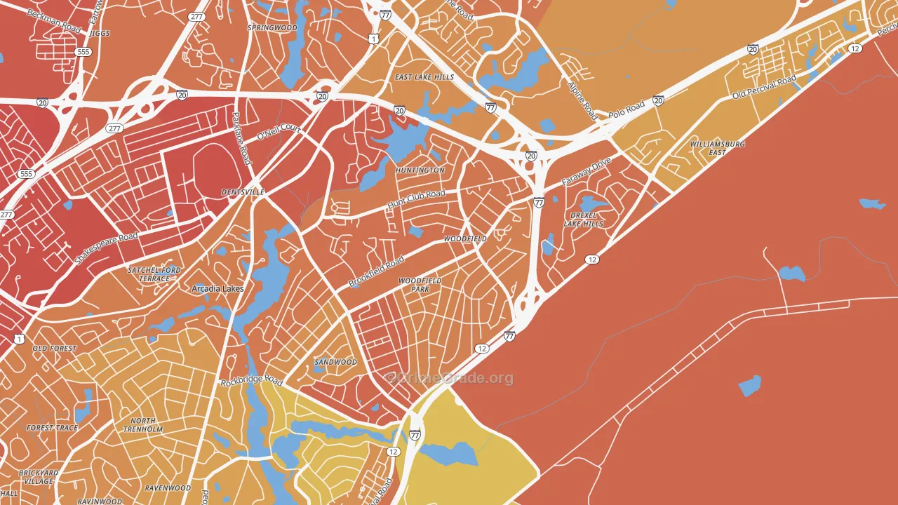 Woodfield, SC Map of Murder Rates