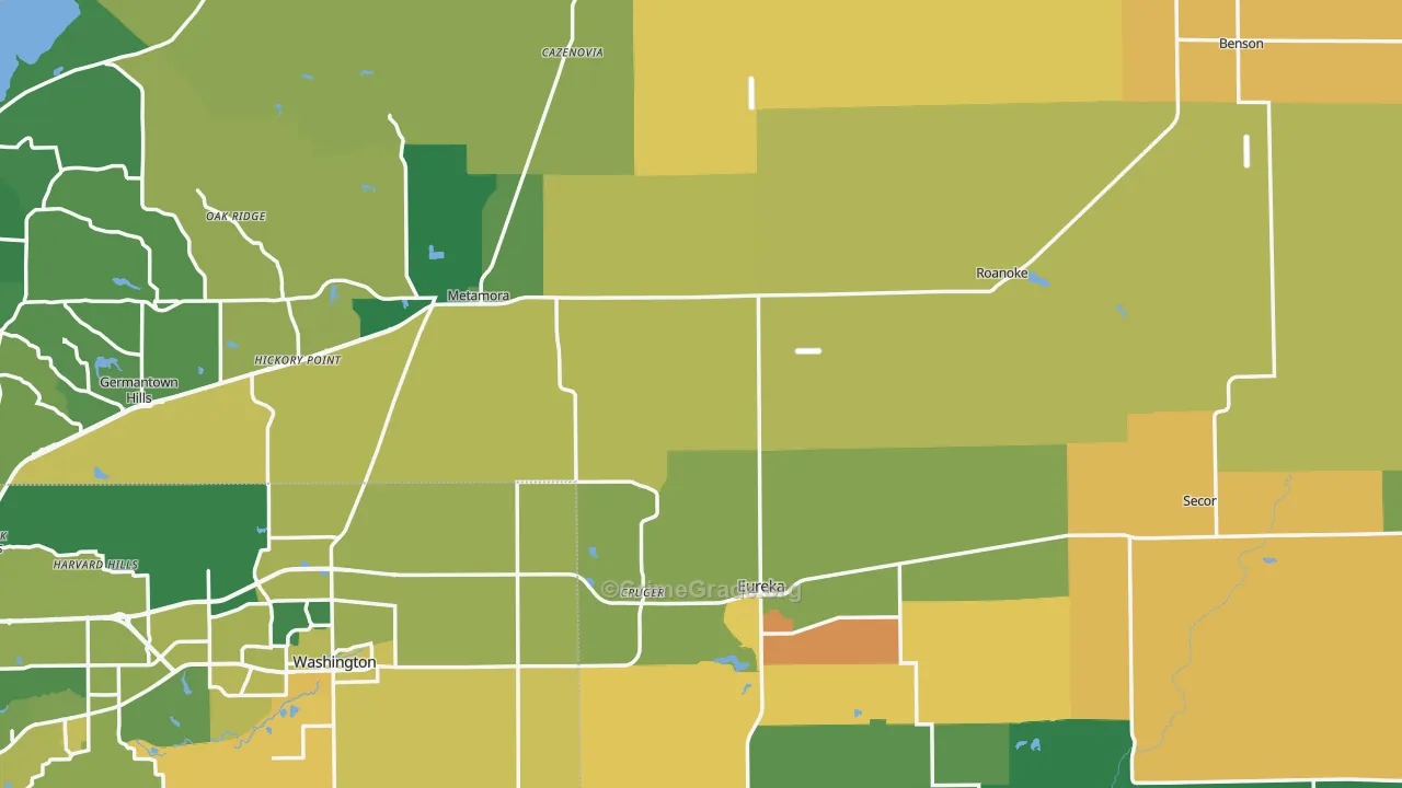 Woodford County, IL Map of Murder Rates