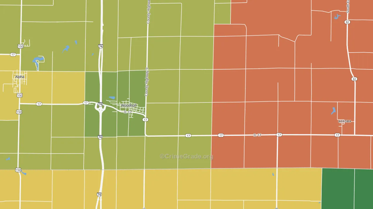 Woodhull, IL Map of Murder Rates