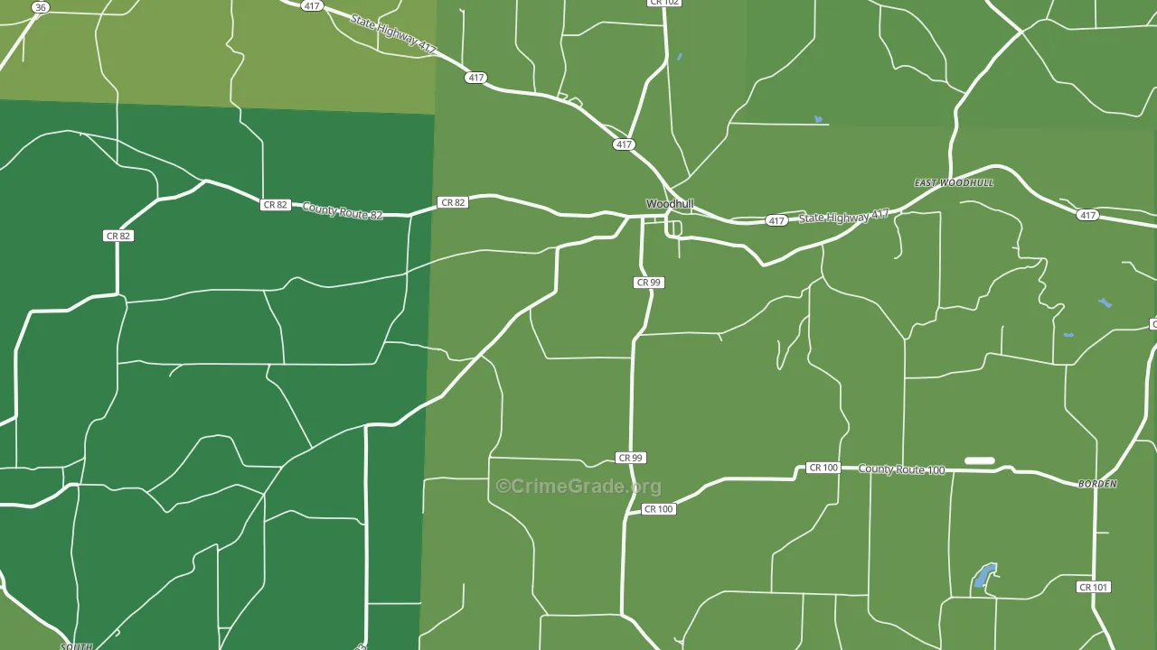 Woodhull, NY Map of Murder Rates
