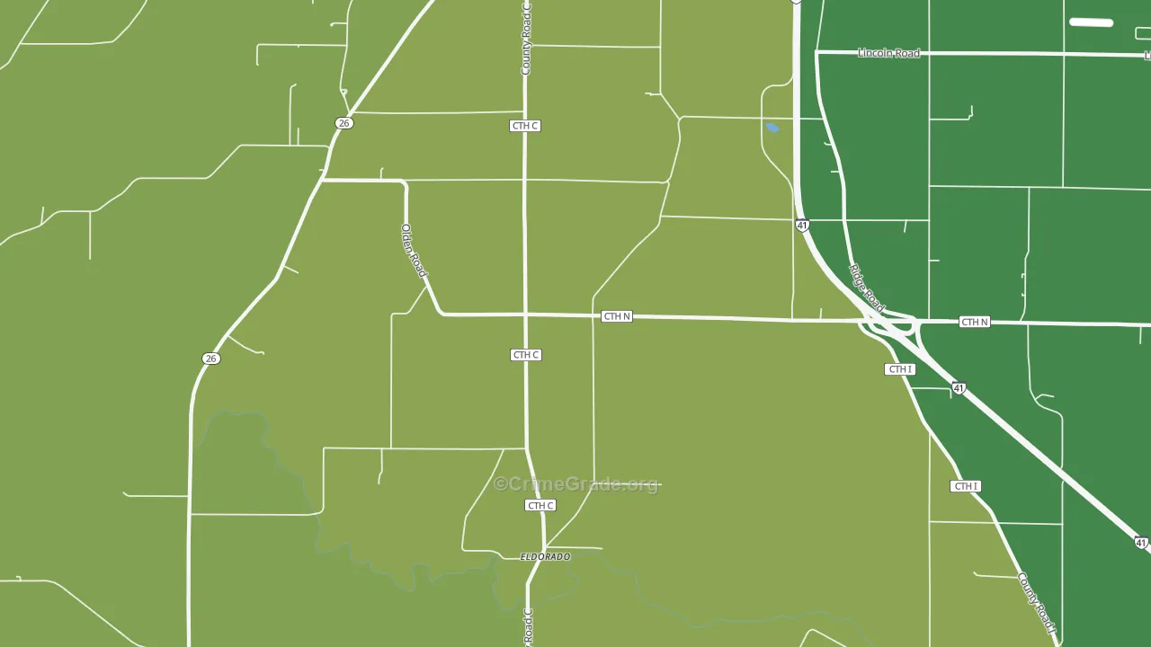 Woodhull, WI Map of Murder Rates