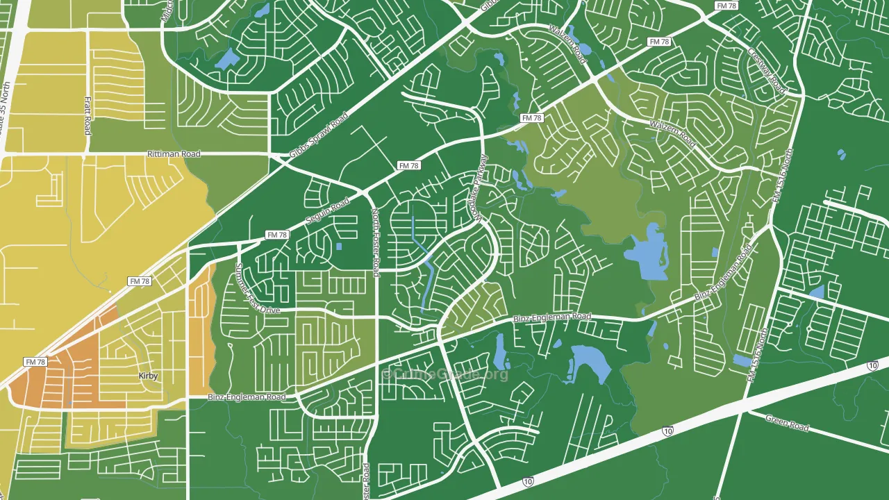 Woodlake, San Antonio, TX Map of Murder Rates