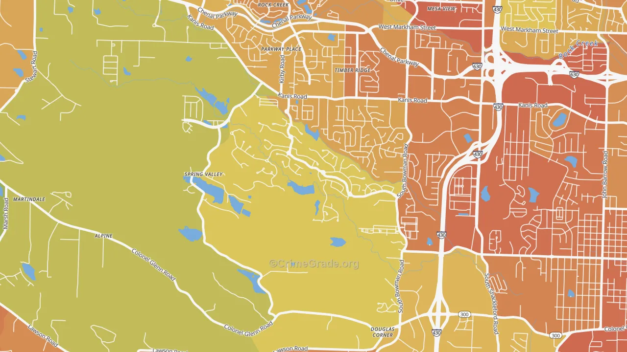 Woodland Edge, Little Rock, AR Map of Murder Rates