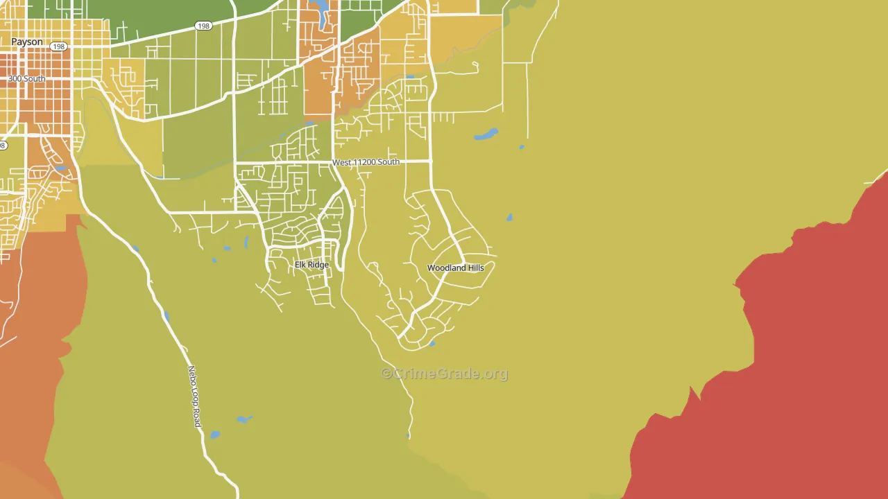 Woodland Hills, UT Map of Murder Rates