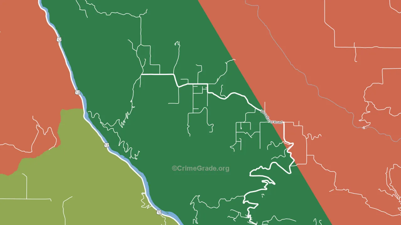 Woodland, ID Map of Murder Rates
