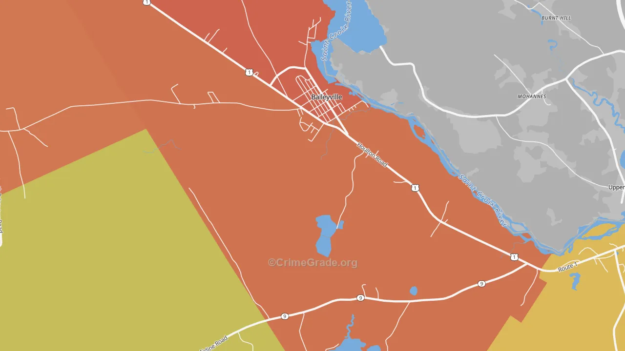 Woodland, ME Map of Murder Rates