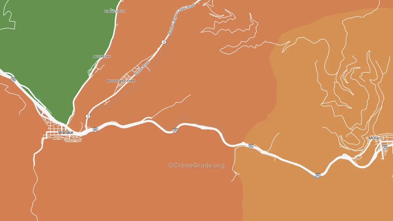 Woodland Park, ID Map of Murder Rates