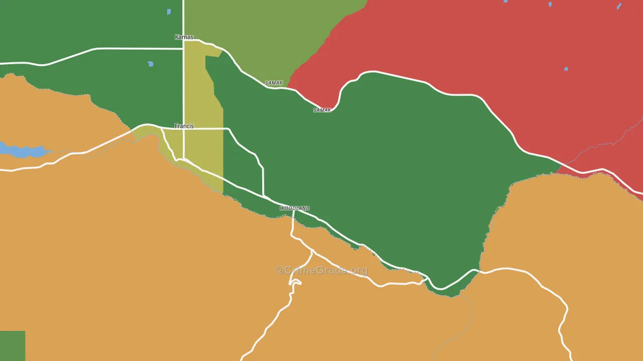 Woodland, UT Map of Murder Rates