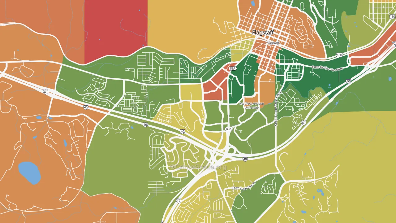 Woodlands Village, Flagstaff, AZ Map of Murder Rates