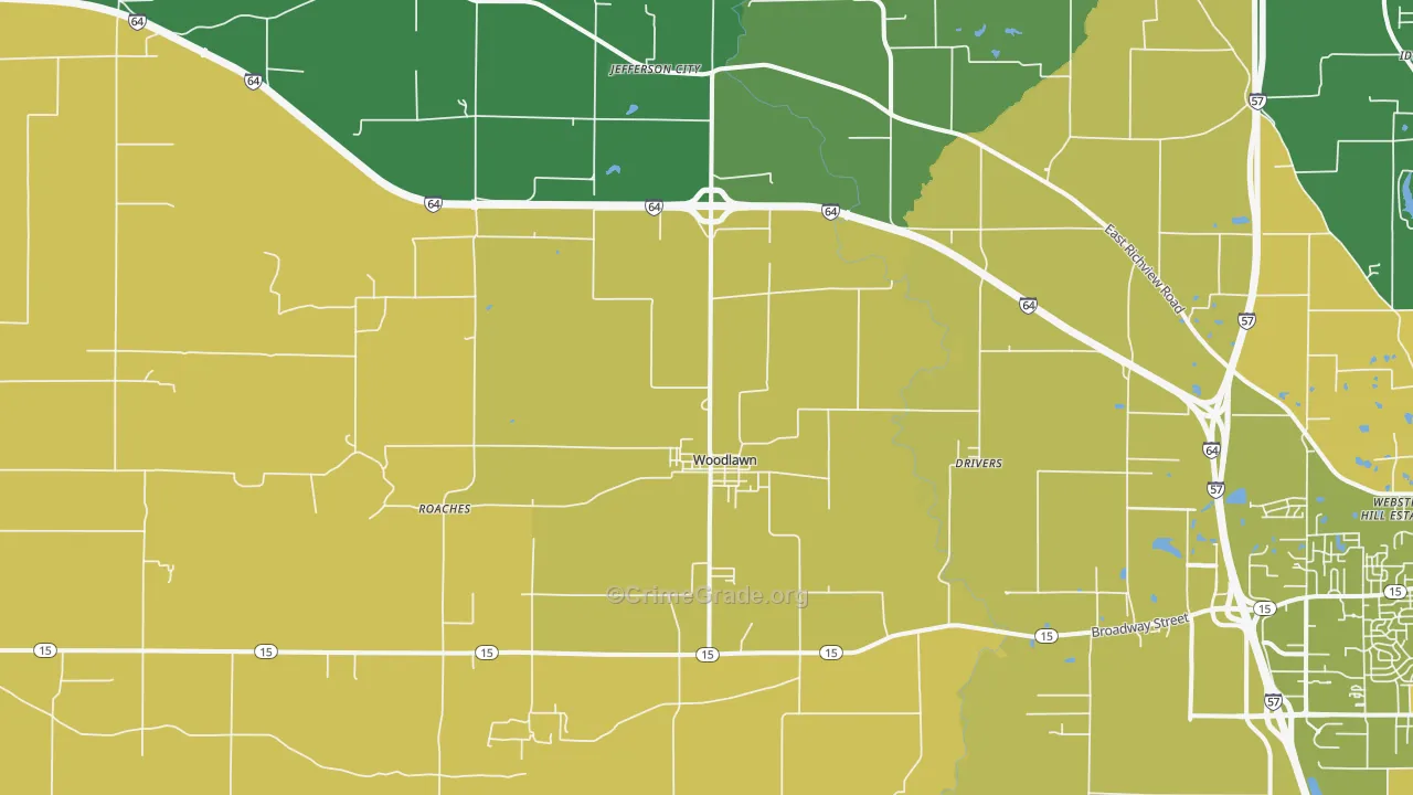 Woodlawn, IL Map of Murder Rates