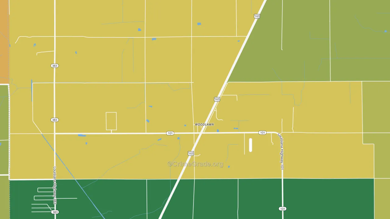 Woodlawn, LA Map of Murder Rates