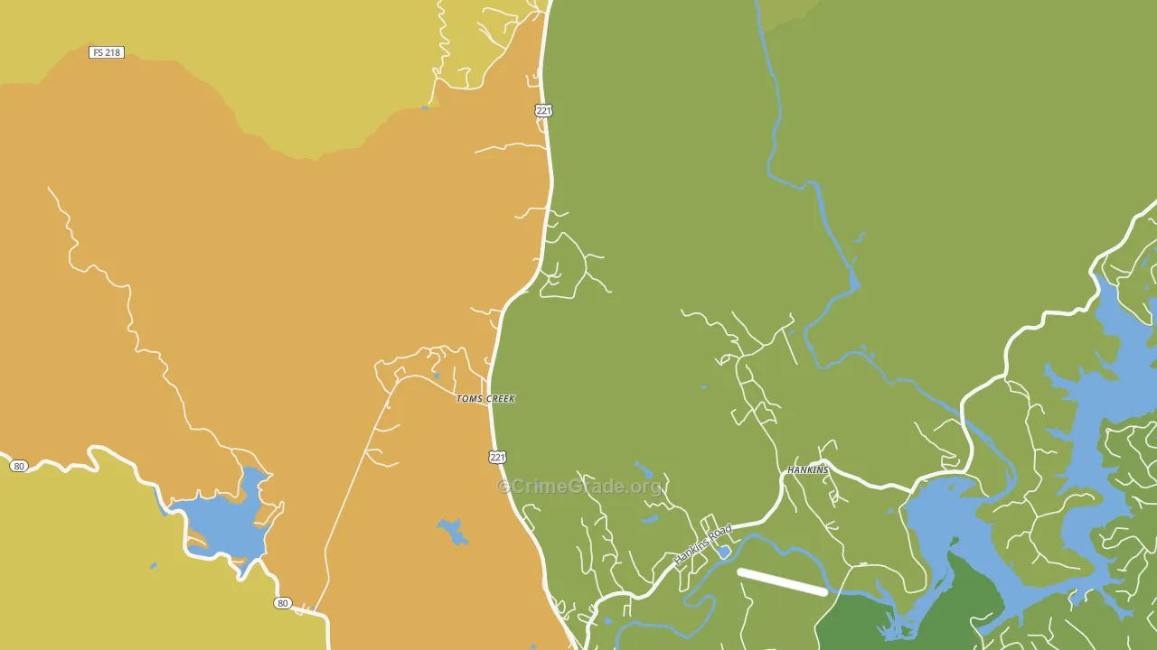 Woodlawn, NC Map of Murder Rates