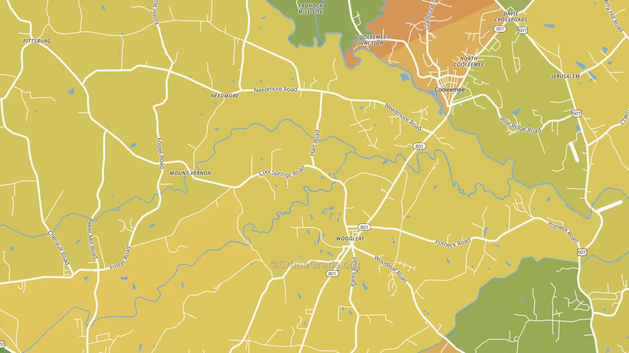 Woodleaf, NC Map of Murder Rates
