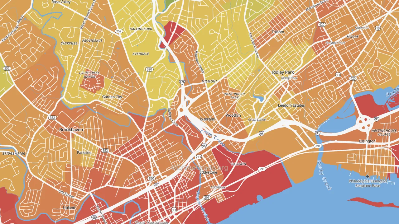 Woodlyn, PA Map of Murder Rates
