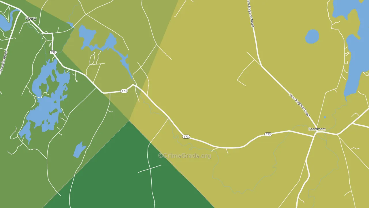 Woodmans Mills, ME Map of Murder Rates